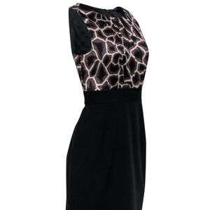 Tahari Mini dress Giraffe Animal print black Sleeveless Mobwife S